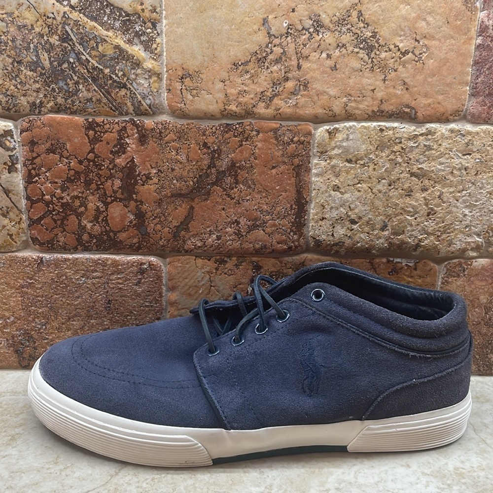 Polo Ralph Lauren Blue Sneakers Size 10.5 D Faxon Mid II Suede Lace Up Shoes - Picture 9 of 15